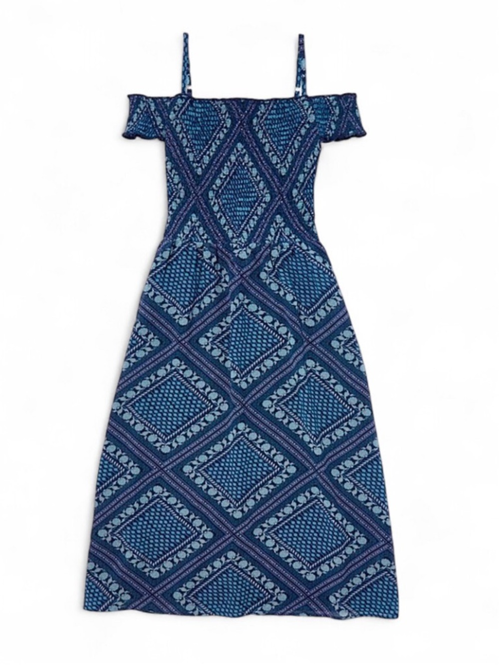 New! Womens Bandana Off Shoulder Dress S